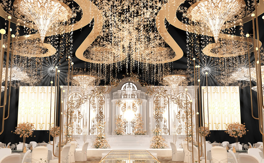 高县花木兰喜事汇金色大厅效果展示